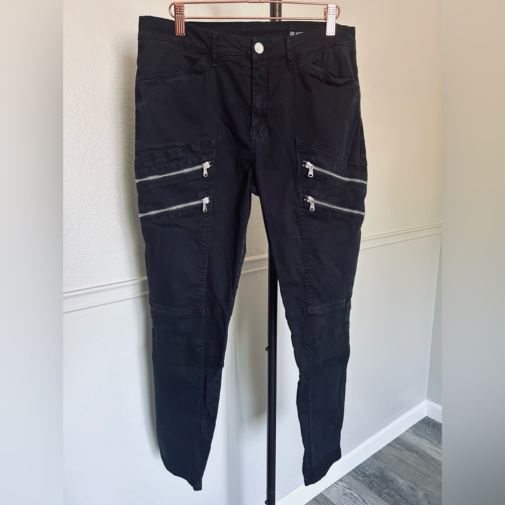 Blank NYC Black Zipper Moto Skinny Pants Women’s 30